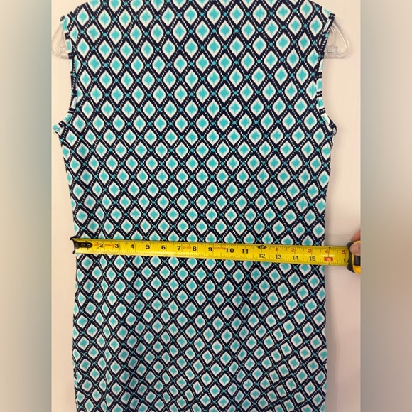 Jude Connally Womens XS (stretchy! prob fits small) navy aqua geometric mini - Picture 6 of 9